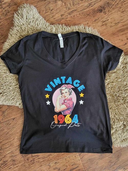Custom Birthday V-Neck Shirt image 0
