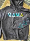 Customizable "This mama wears her heart on her sleeve" hoodie image 0