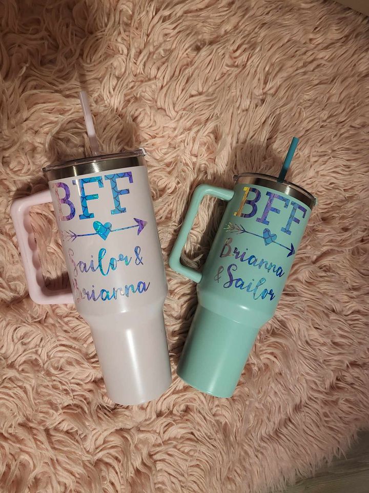 Personalized 40oz. Stainless Steel Insulated Tumbler with Straw image 1